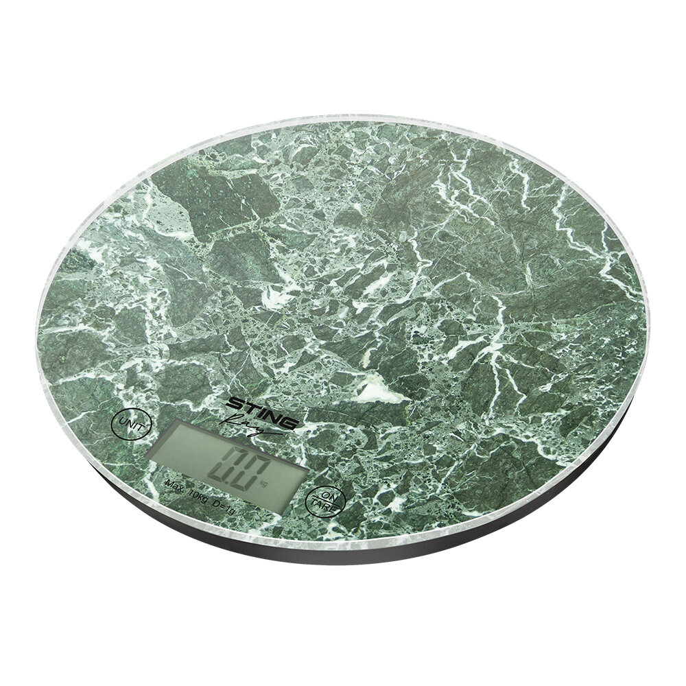 фото STINGRAY ST-SC5108A зеленый мрамор весы кухонные со встроенным термометром