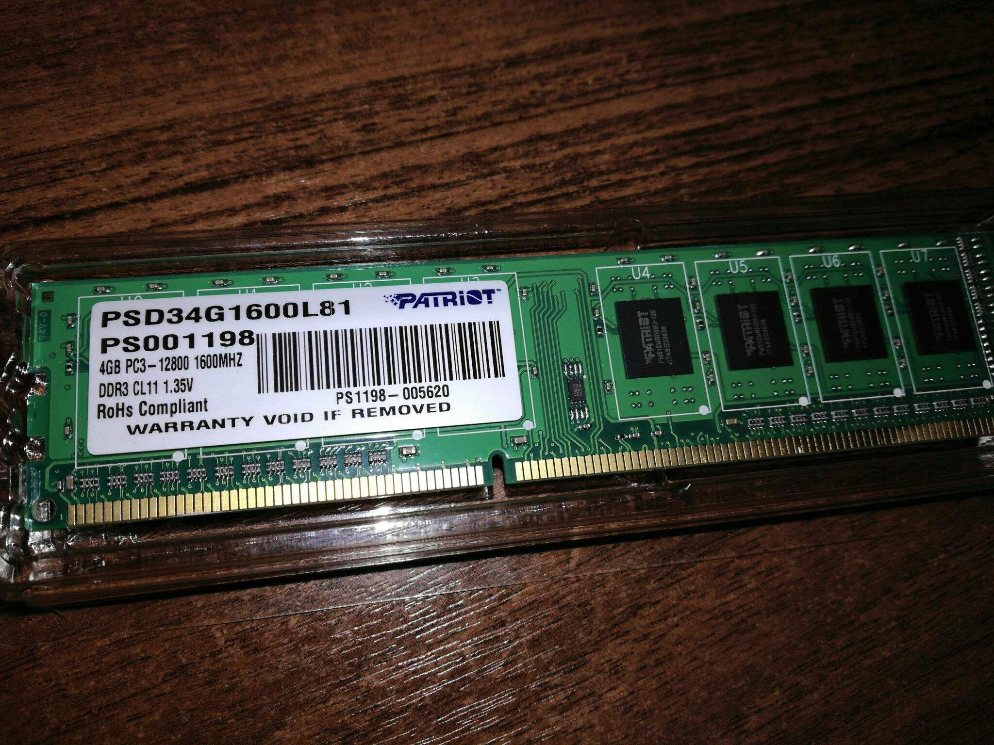 PATRIOT DDR3L PSD34G1600L81 4GB - фото №20