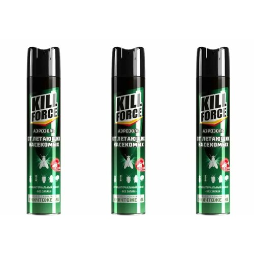 Аэрозоль инсектицидный Kill Force от летающих, 350 мл, 3 шт.