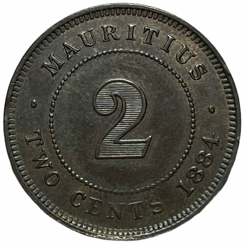 Маврикий 2 цента 1884 г.