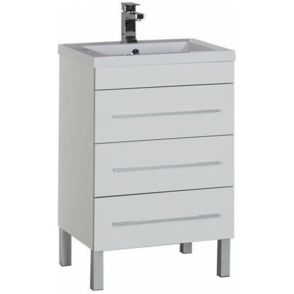 фото Тумба под раковину Aquanet Верона 58 белый (напольная 3 ящика)