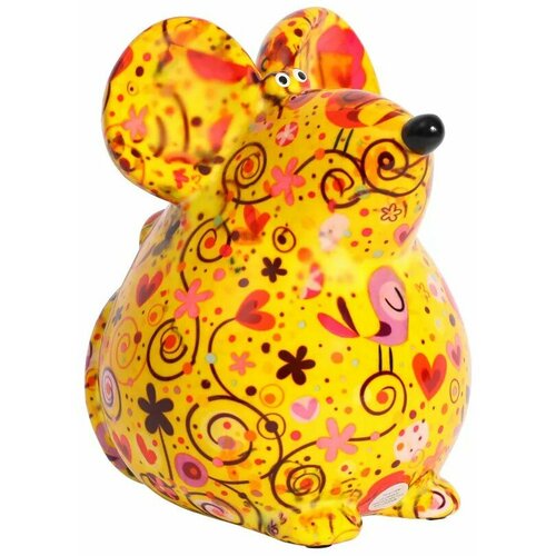 Мышка Ини (жёлтая с цветками и сердечками)