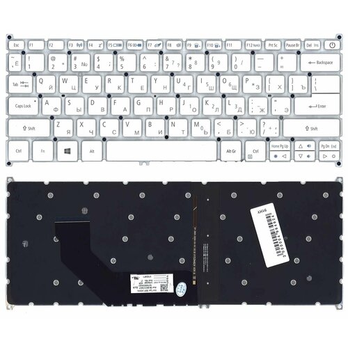 клавиатура для ноутбука acer swift 3 sf314 41 черная с подсветкой Клавиатура для ноутбука Acer Swift 3 SF314-41 белая с подсветкой