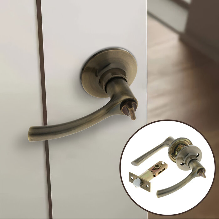 Защелка (мод.3186) межкомнатная фиксатор 3 ключа цвет бронза