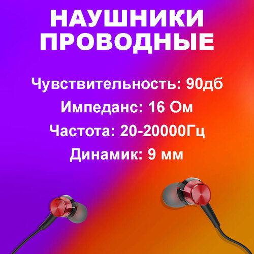 Наушники проводные чёрные 1м игровые для ПК андроид айфон 399₽