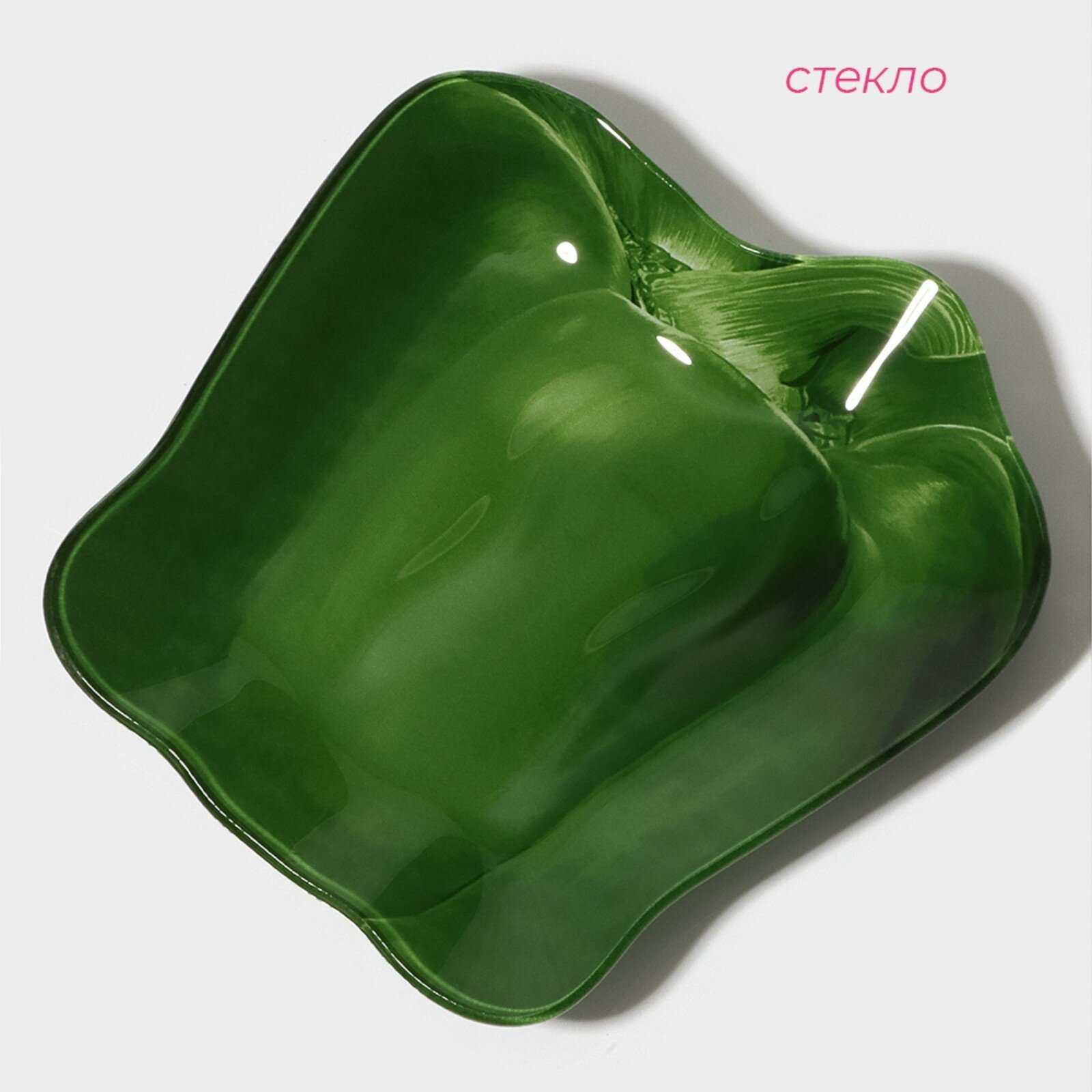 Блюдо сервировочное Доляна «Перчик», зелёное, 15,9х20х1,7см - фото №5