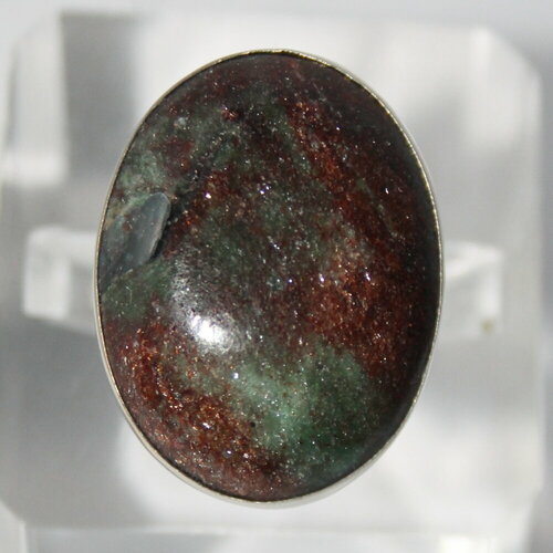 Кольцо True Stones, кианит, фуксит, размер 18, зеленый, коричневый