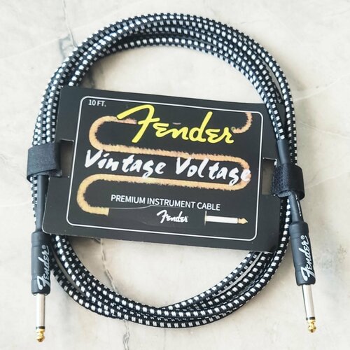 Премиум гитарный кабель 3 метра 6.3 jack Fender Vintage Voltage, шнур для для электрогитары, бас, электроакустической, провод для музыкальных инструментов. кабель гитарный fender vintage voltage 3м черно синий