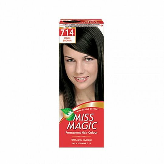 MISS MAGIC Краска для волос, тон 714 Темно-коричневый, 90 мл
