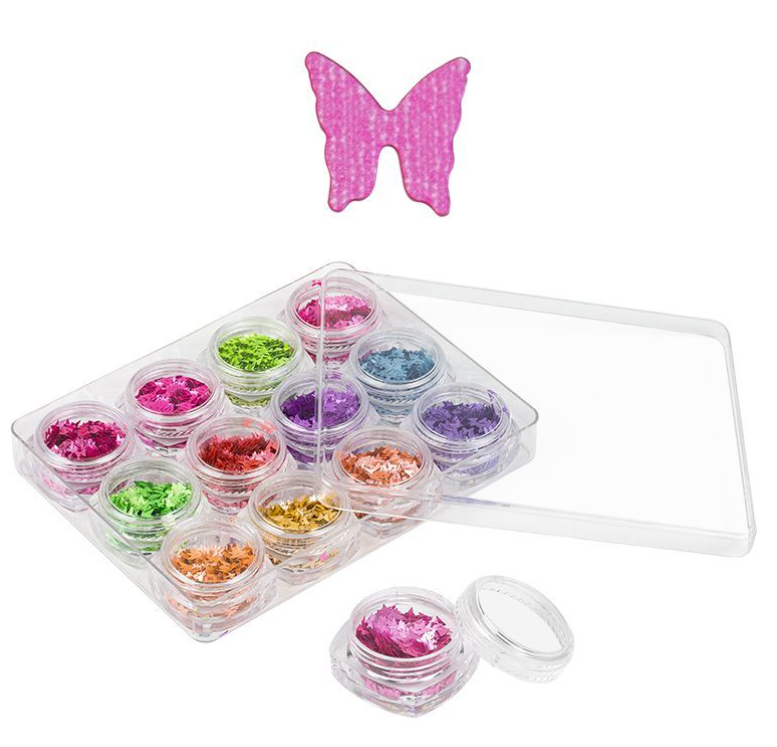 Набор пайеток бабочки Nail Art, 12 шт, 2 упаковки — фото 1