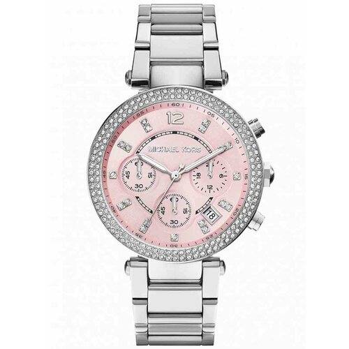 наручные часы michael kors parker mk6176 розовый Наручные часы MICHAEL KORS, серебряный, розовый