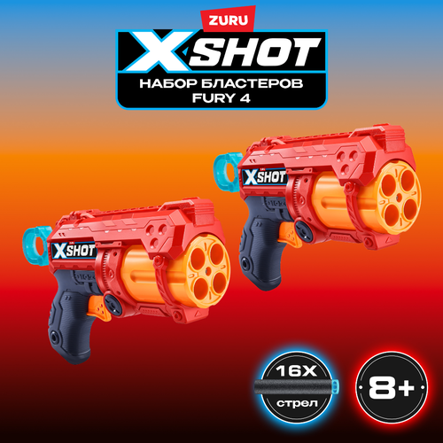 бластер zuru x shot dino attack striker Бластер пистолет Zuru Бластер X-Shot EXCEL FURY Красный 65 см / зуру