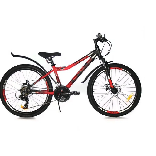 Велосипед STELS Navigator-450 MD 24 черный/неоновый-красный