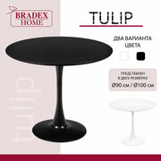 Стол обеденный круглый Tulip диам. 90см, черный / Стол на кухню / Стол кухонный / Стол на дачу / Стол обеденный / Стол / Стол круглый