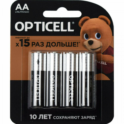 Батарейки Duracell LR06 (АА) алкалиновые BL4 (цена за упаковку) OPTICELL батарейка lr06 duracell bl4 цена за упаковку