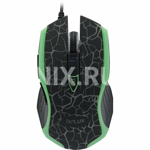 Мышь Delux Optical Mouse M556 BlackGreen crack lacquer 2400dpi 62000₽