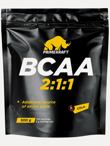 Изображение товара Незаменимые аминокислоты Prime Kraft BCAA 2:1:1 - 500 г, кола