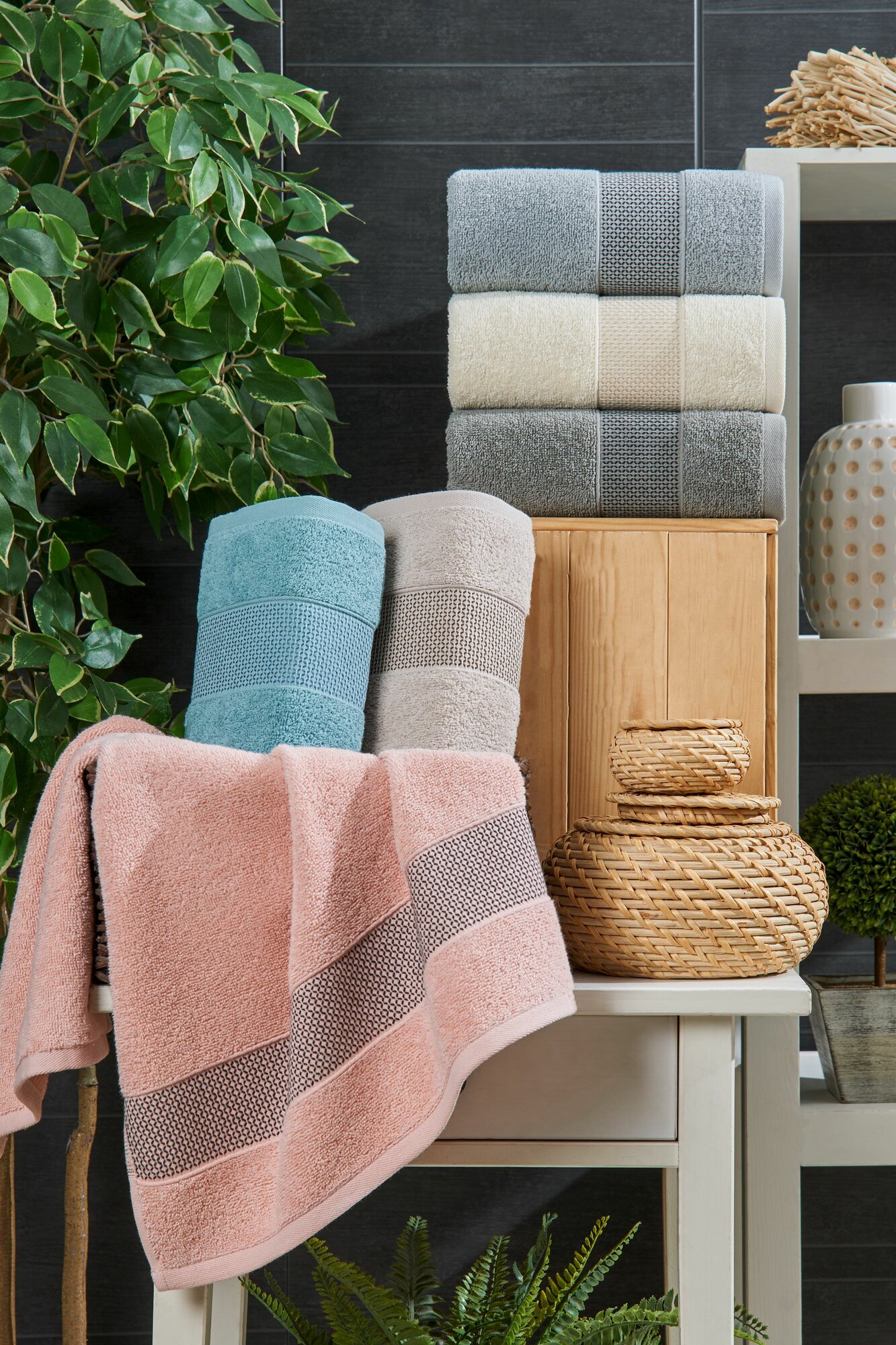 фото Набор полотенец PHILIPPUS, махровые 50х90 см (6 штук) COLESSIUM COTTON ETRUSCO