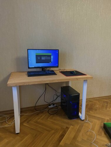 Изображение товара Компьютерный стол из массива, в стиле лофт, 120х60х75, ножки металл