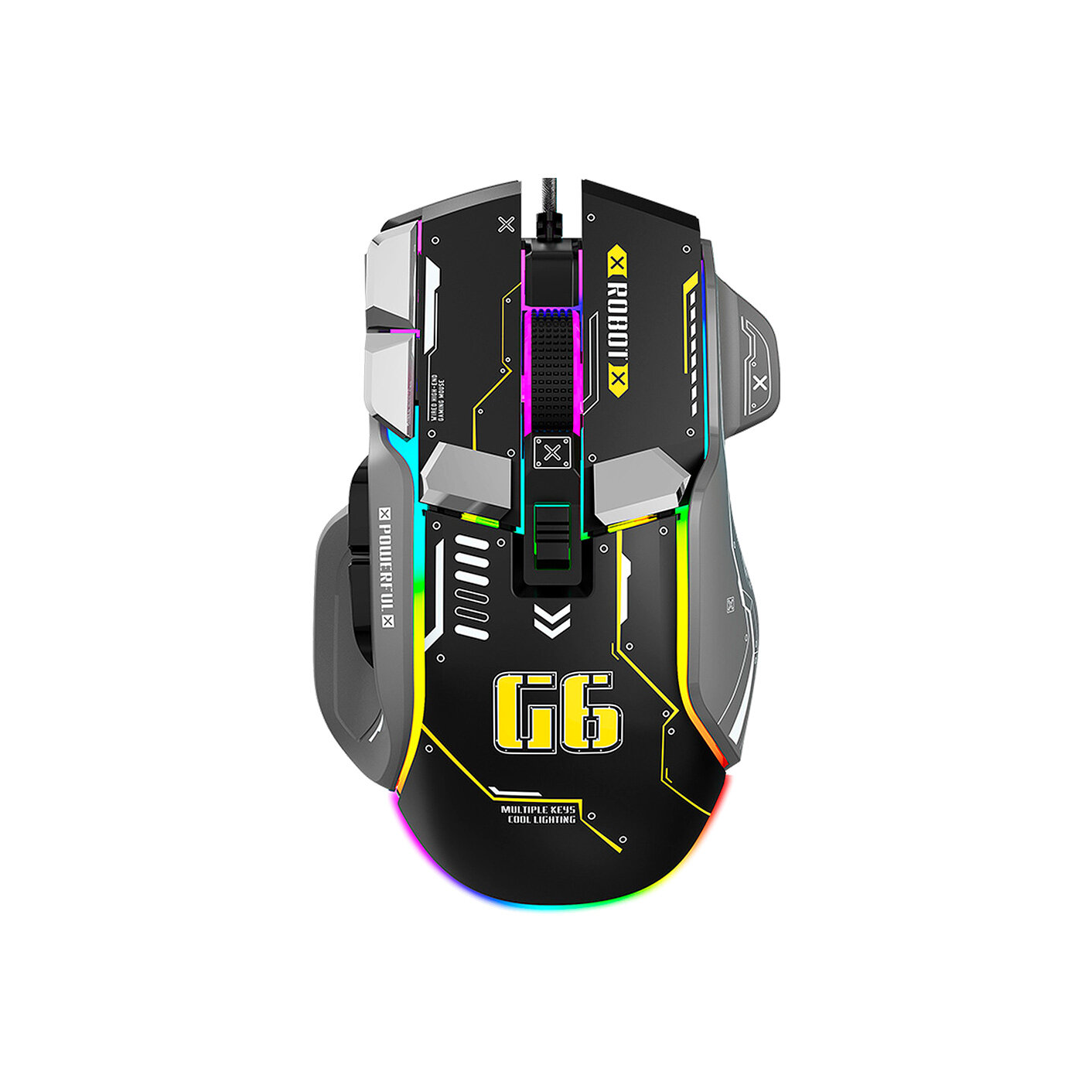 Игровая проводная мышь VOROTEX G6 с подсветкой и 10 программируемыми кнопками, 12800 DPI — фото 1