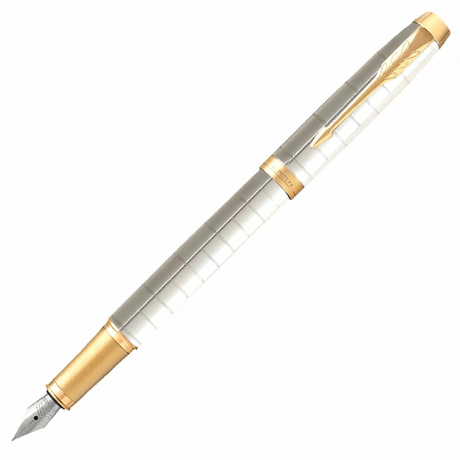 Ручка перьевая PARKER "IM Premium Pearl GT", корпус жемчужный лак, позолоченные детали, синяя, 2143649