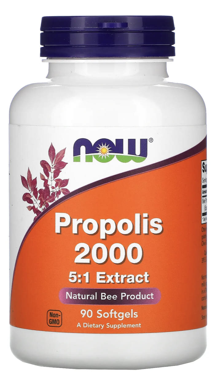 NOW Foods Propolis, Прополис 2000 400 мг 90 гел. капсул