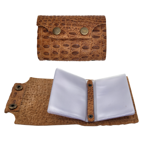 Визитница Shiva leather, под рептилию, бежевый