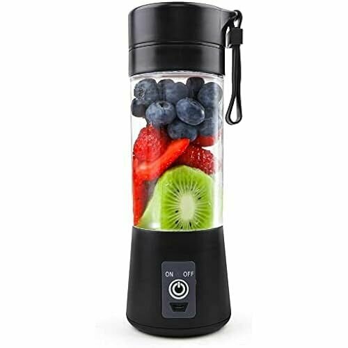 Миксер для приготовления смузи портативная соковыжималка 380 мл настольный миксер без бисфенола А персональный шейкер протеиновый коктейль с 6 ножами из нержавеющей стали портативная USB-чаша для смешивания коктейлей и соков ZZB7367 черный 1036100₽