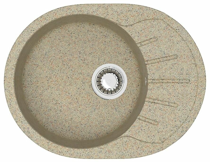 Кухонная мойка AZARIO Light 575х440х215) искусственный мрамор цвет Песочный (CS00079922)