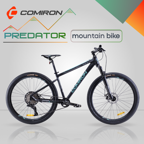 Велосипед Взрослый Алюминиевый горный 275 дюймов 11 скоростей на рост 170-185см COMIRON PREDATOR Черный неон скоростноймужчинемужскойженскийhardtailспортивныйнайнер 45000₽