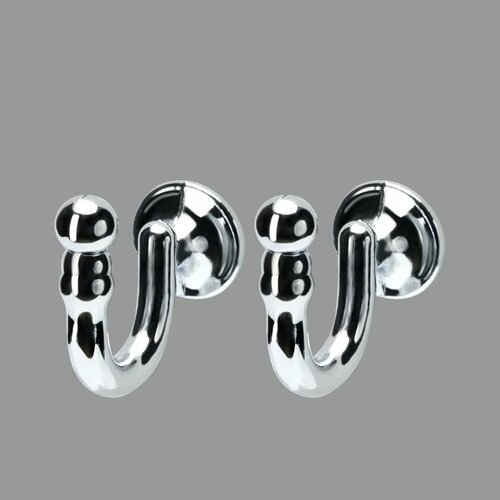 Держатель для штор, крючки металлические для подхватов штор 2 шт, хром