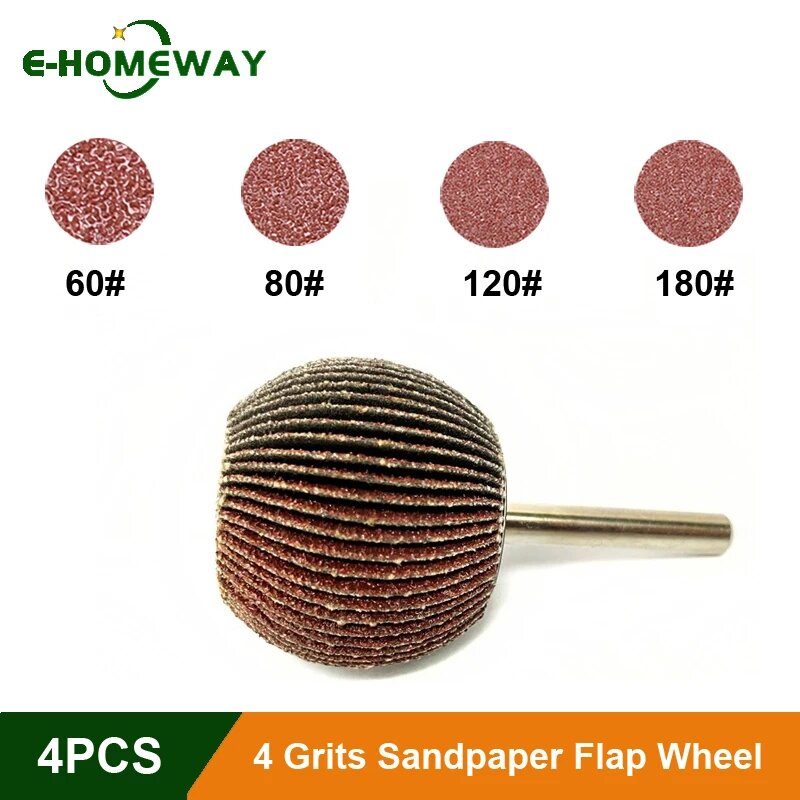 Сферические колеса наждачной бумаги 60/80/120/180 6 мм NoEnName_Null 4Pcs Set D30