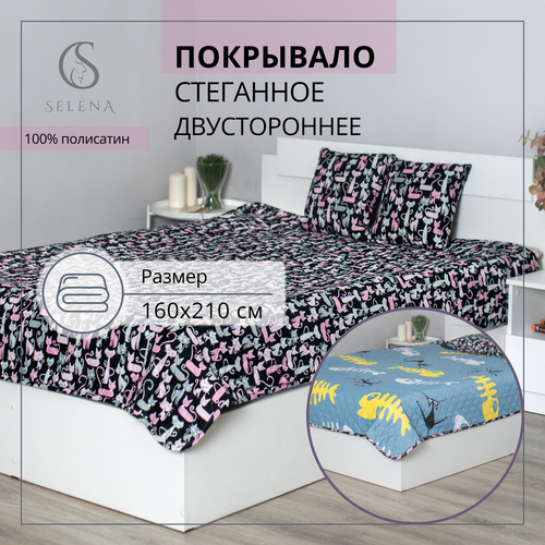 фото Покрывало selena 1,5-спальное, 160 х 210, детское, полисатин, двустороннее, марсель