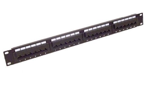 Патч-панель 19" 1U, 24 порта RJ45 cat.5e 8P8C (GS-PP-24)