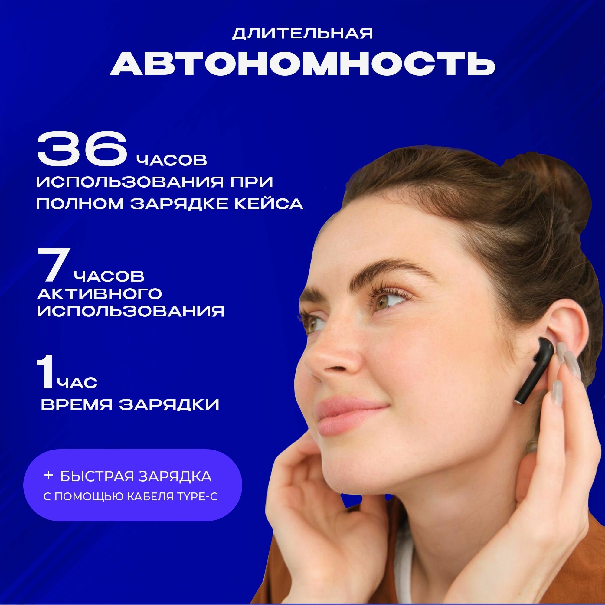 Наушники беспроводные A9 PRO с микрофоном шумоподавлением и сенсорным управлением через экран и дисплей для iOS/Android — фото 1