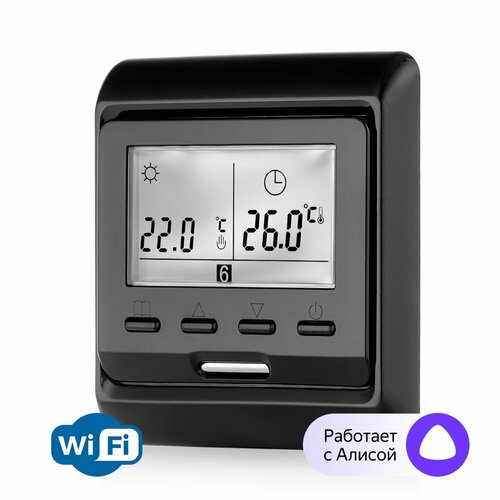 фото Терморегулятор для теплого пола c wi-fi e51.716, чёрный menred
