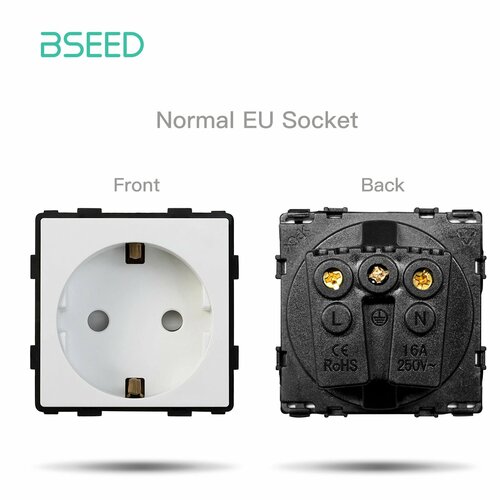 BSEED Стеклянная панель с розетками, DIY Parts, EU Socket Part
