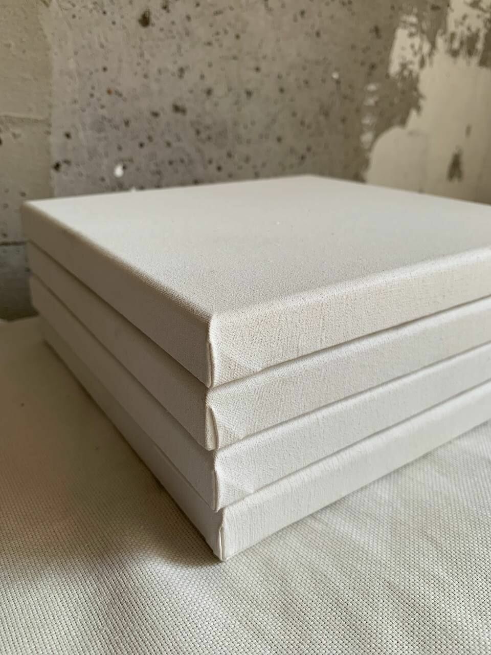 Набор 3 холста 20х20 см. хлопок, крупное зерно, 380 г/м2