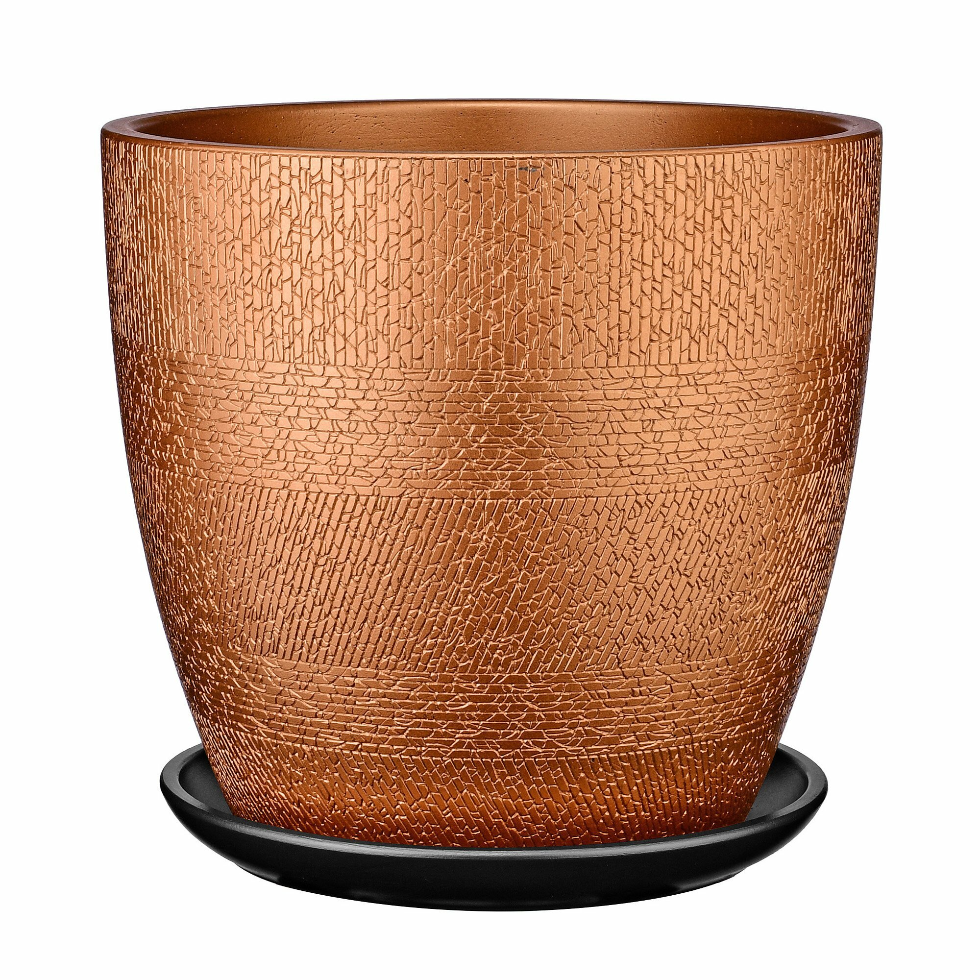 Горшок с поддоном Бамбук бронза бутон №4 d- 21см 4л.