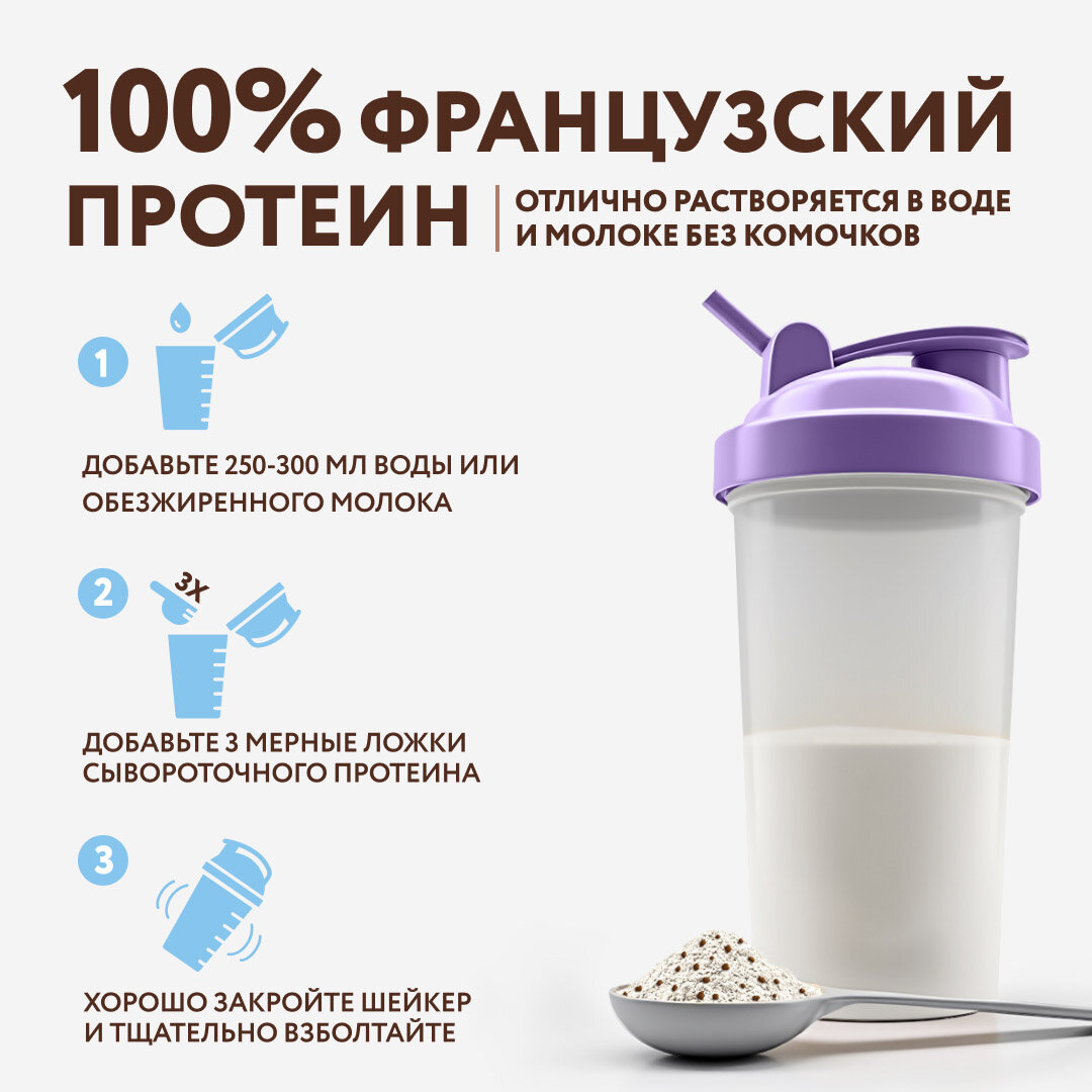 Протеин сывороточный без сахара "Ванильное мороженое" FitnesSHOCK 900 гр — фото 1