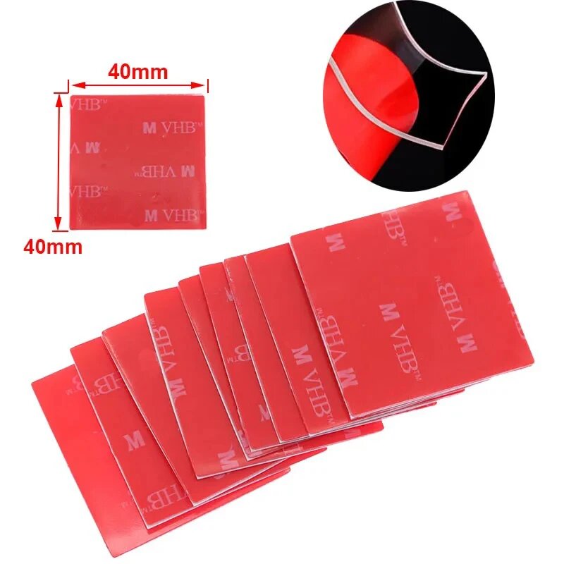 Прозрачный двухсторонний скотч 20 шт. Square 40mm 20pcs