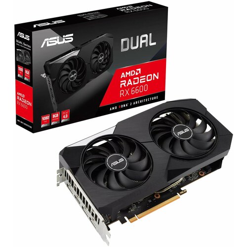 Видеокарта ASUS Dual Radeon RX 6600 8Gb DUAL-RX6600-8G Retail 24980₽