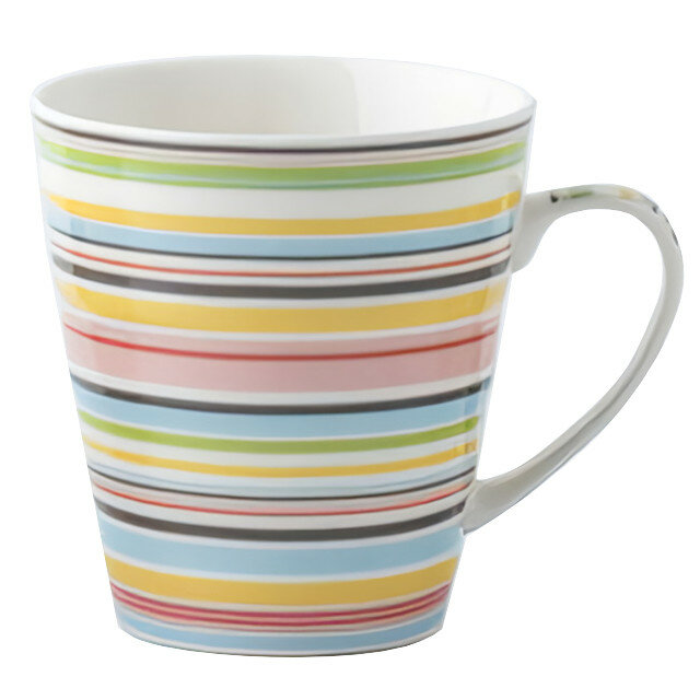 TODELIA кружка Геометрия широкие полосы 330 мл костяной фарфор для кофе и чая