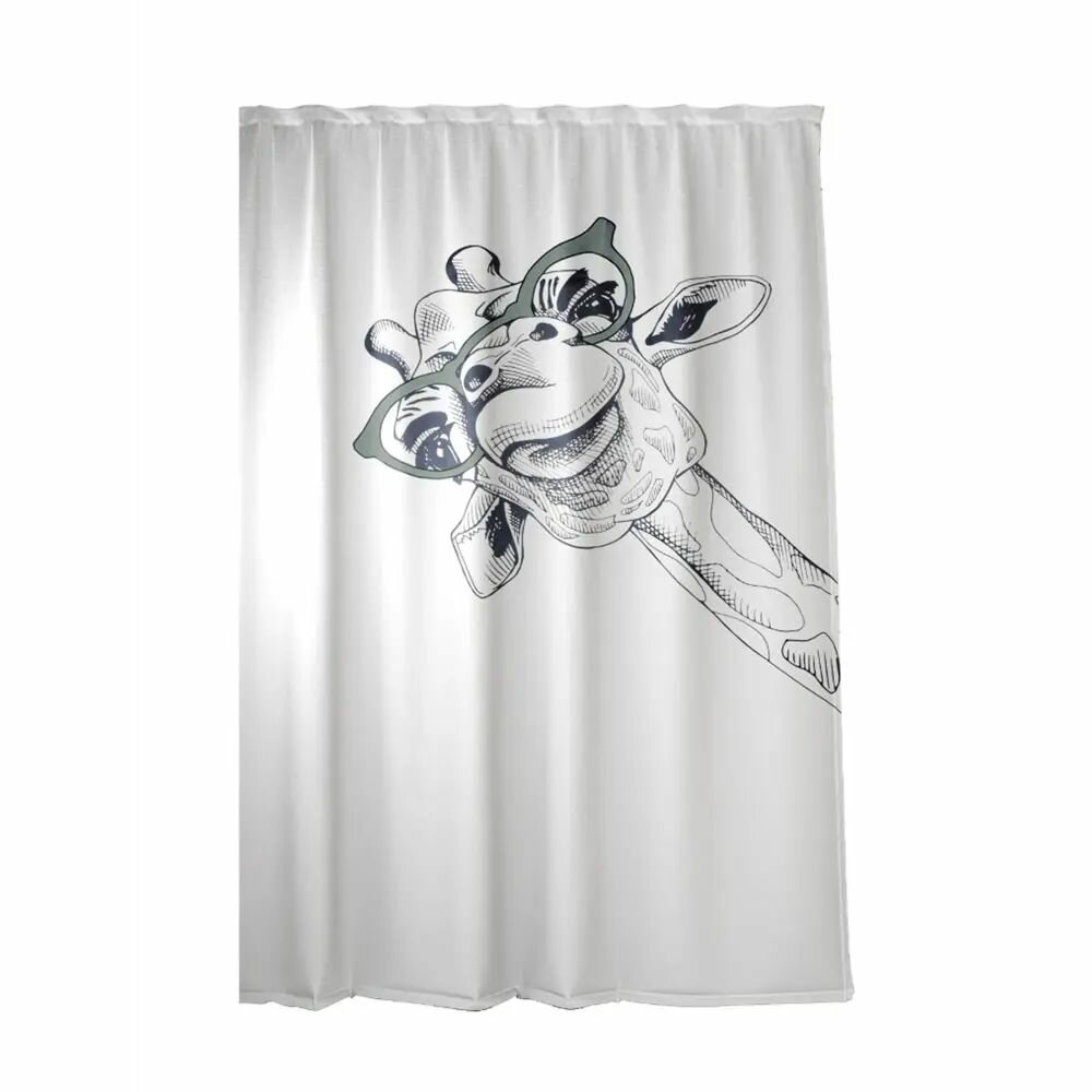 Штора для ванной Zenfort Happy Giraffe 180x200 см полиэстер цвет белый