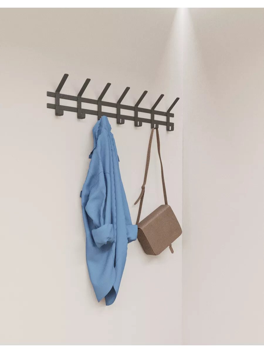 Вешалка настенная ЗМИ Торонто 7 в прихожую металлическая в стиле лофт