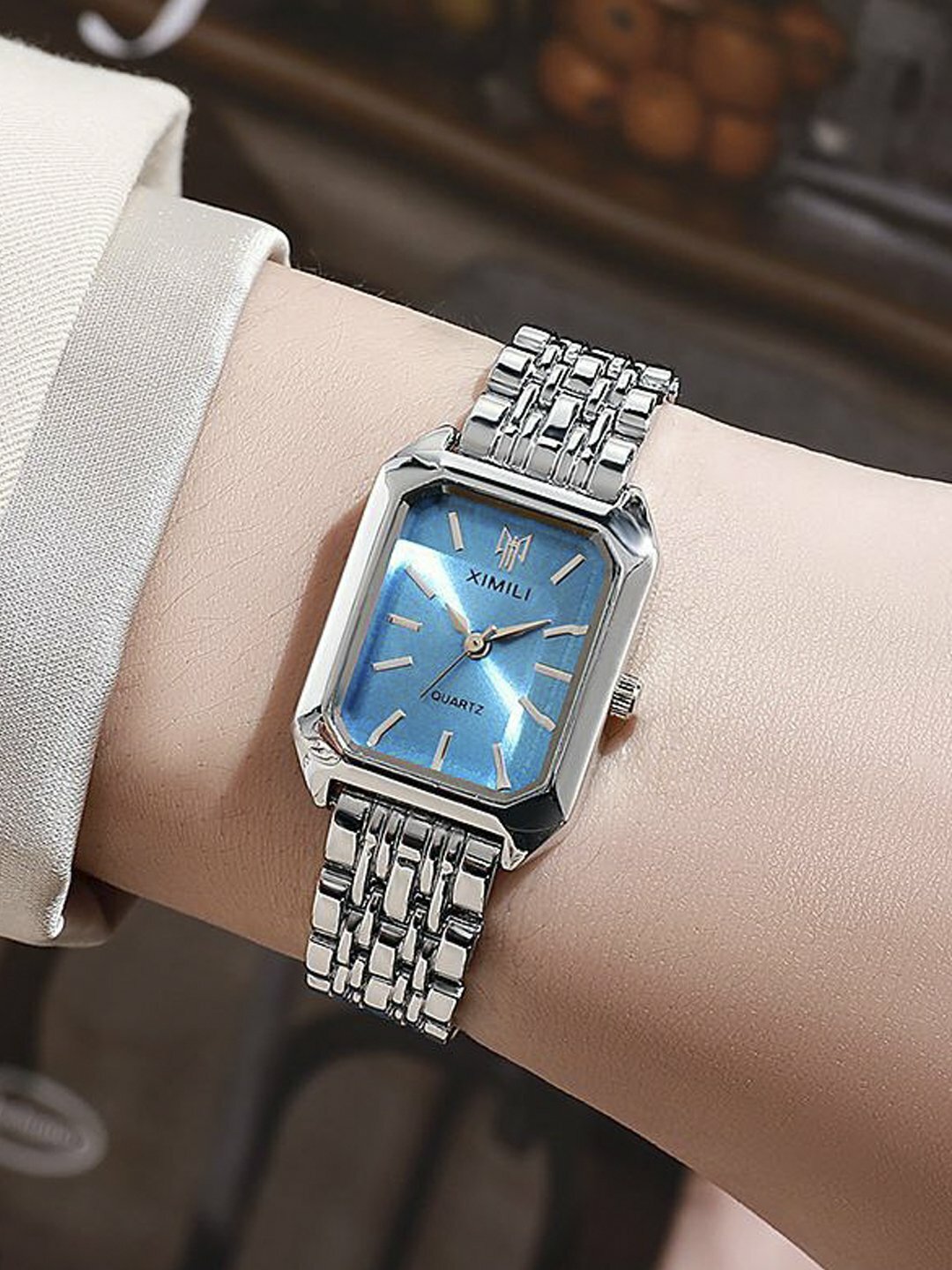 Наручные часы 1968, голубой, бордовый, белый, бесцветный — фото 1