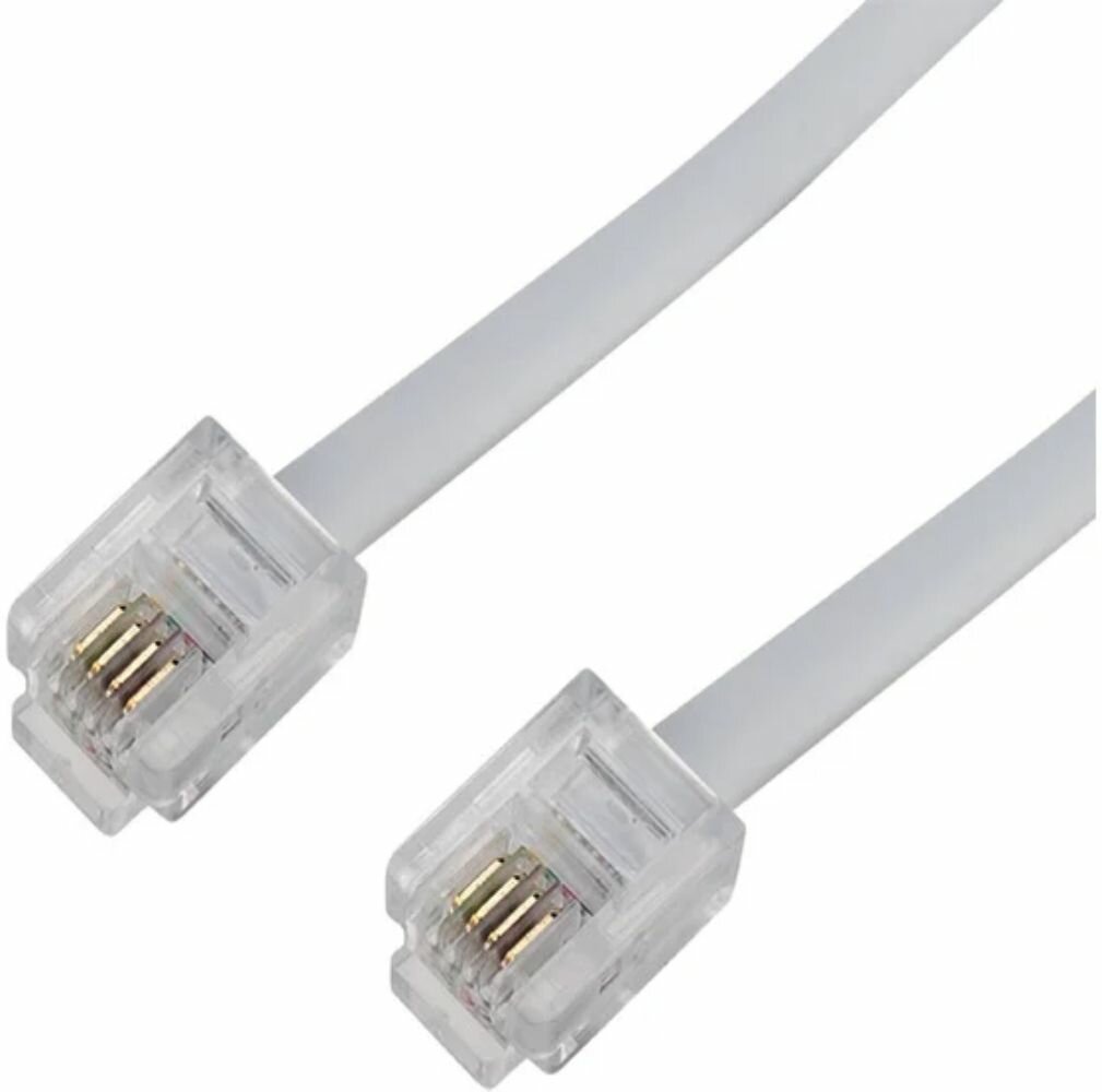 Телефонный удлинитель REXANT RJ-11 6P-4C 15 м белый ПВХ IP20 белый медь 18-3151