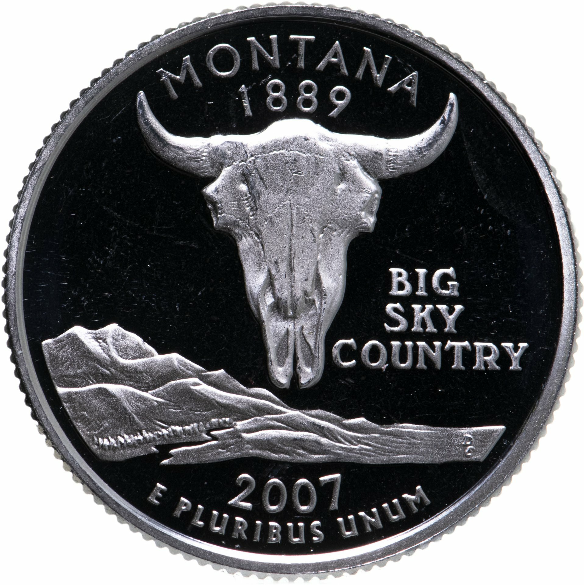 США 25 центов квотер  1 4 доллара  quarter dollar 2007 S Proof Монтана Montana  знак монетного двора  S Сан Франциско  Мельхиор медь никель