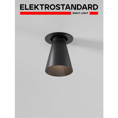 фото Встраиваемый точечный светильник с поворотным механизмом elektrostandard bell 25097/led, 8 вт, 3000 k, цвет черный