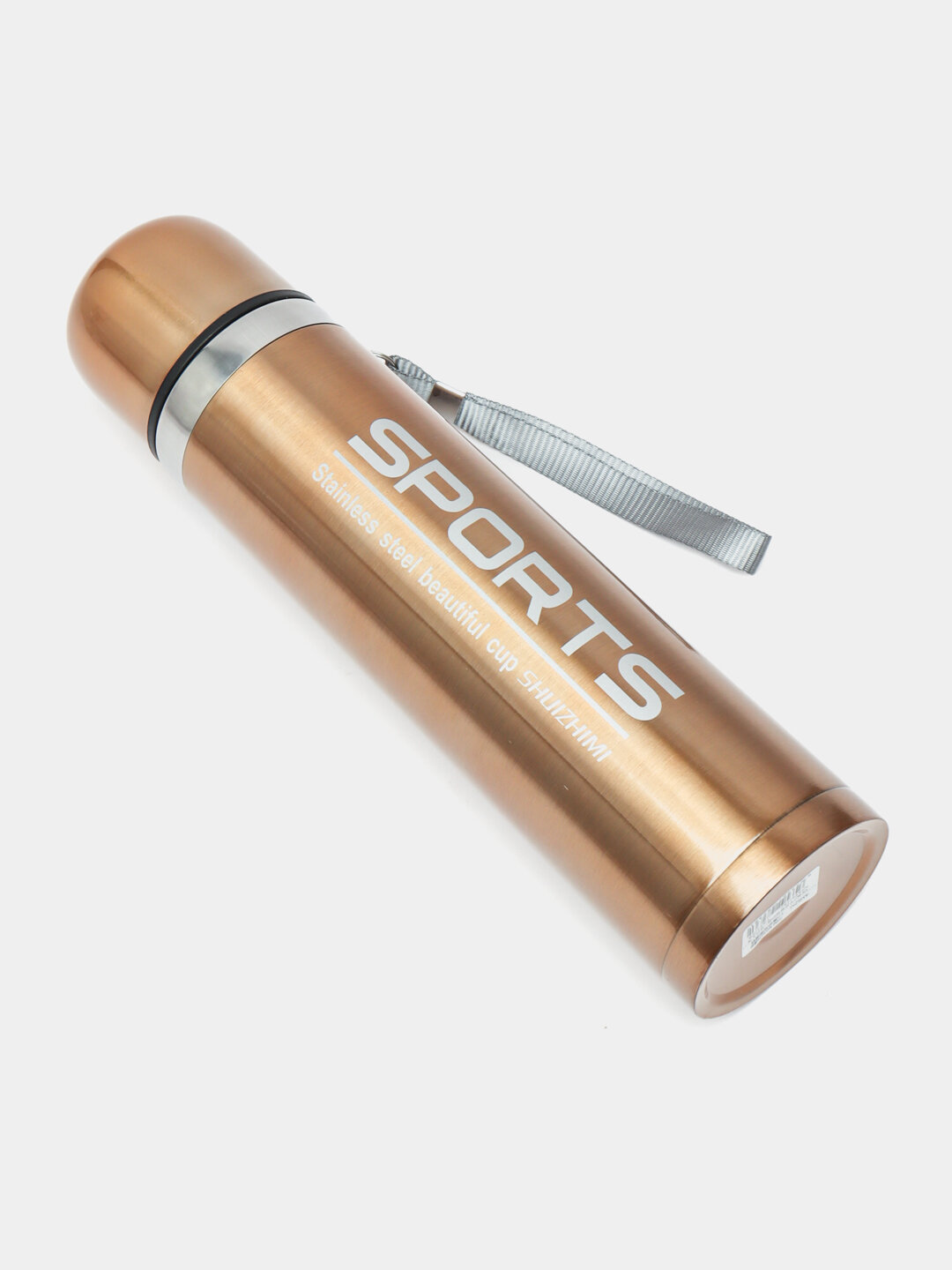 Термос вакуумный спортивный из нержавеющей стали, золотой, 500 мл.